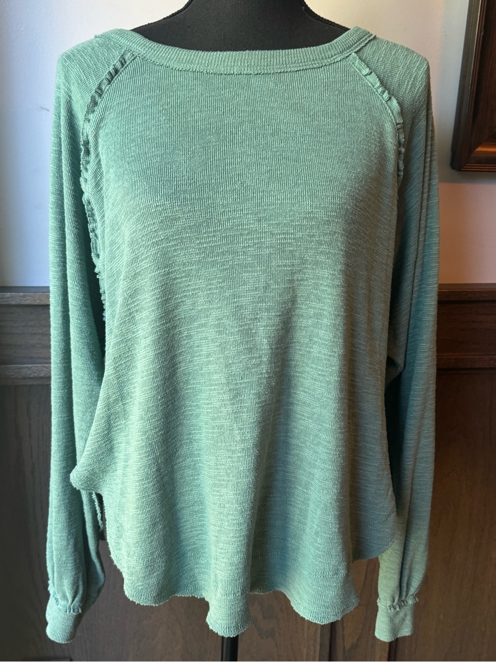 Pilcro Mint Green Lightweight Knit Long-Sleeve Top small